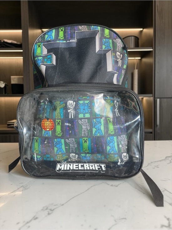 Minecraft Other - Minecraft Kids' Backpack in Black and Green - Official Logo